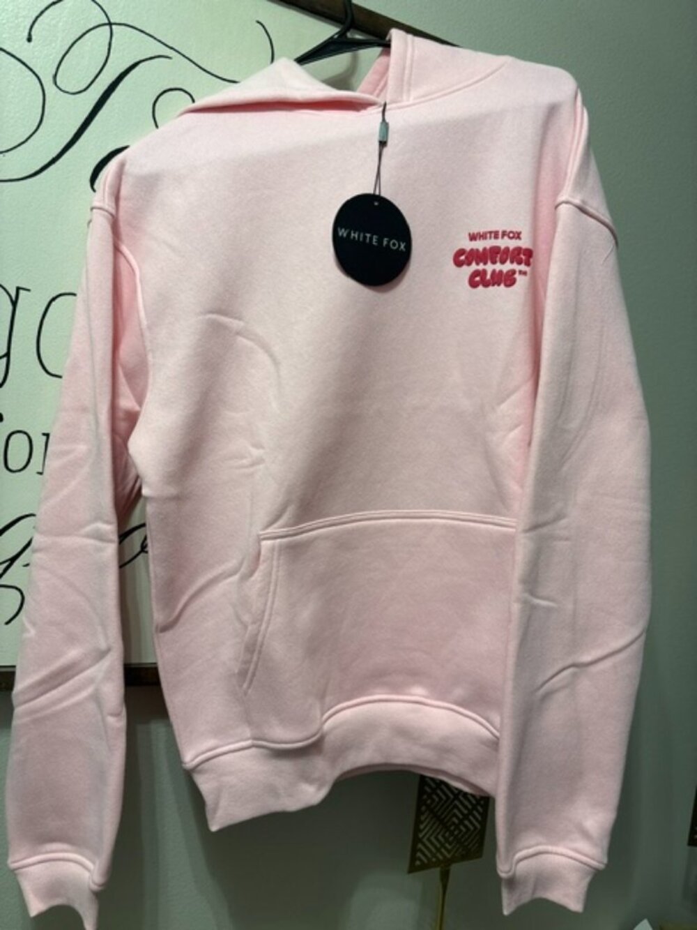 NEW White Fox Comfort Club Oversized Hoodie Bon Bon Pink XS/S Cozy Pullover